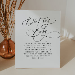 ダーシー白黒言わないベビーゲーム赤ちゃんシャワー 台座サイン