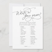 ダーシー白黒財布ゲームカードの中身 招待状 (正面)