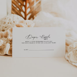 ダーシー シンプル ブラック＆ホワイト ベビーシャワー おむつラッフル エンクロージャーカード