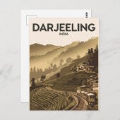 ダージェリンインドイラストレーショントラベルアートヴィンテージ ポストカード (正面/裏面)