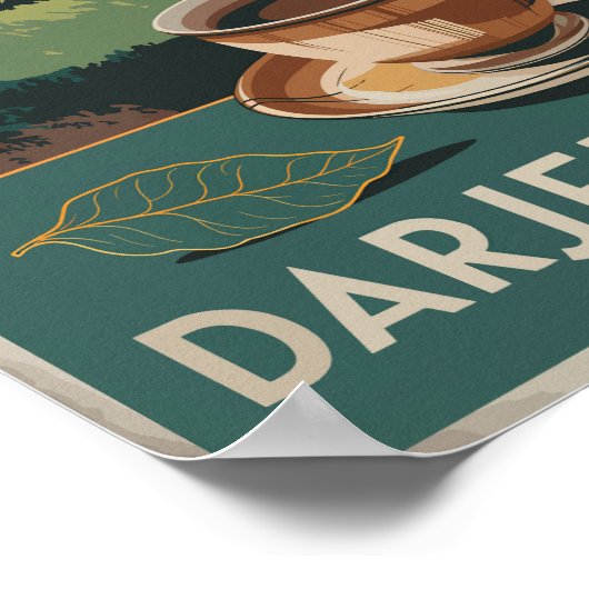 ダージェリングインドティートラベルアートヴィンテージ ポスター (角)