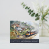 ダージェリング・インド |トラベルウォーター絵画カラー ポストカード (スタンド正面)