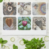 ダースのハート付きキッチンタオル – 言葉のない愛 キッチンタオル (折り畳み)