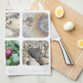 ダースのハート付きキッチンタオル – 言葉のない愛 キッチンタオル (四つ折り)