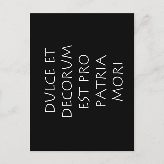 ダース・エデコレム・ベスト・プロパトリア・モリ ポストカード (正面)