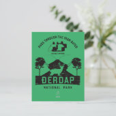 ダーダップナショナルパークアイアンゲイツブラックデザイン ポストカード (スタンド正面)