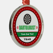 ダーツおもしろいゲーム愛好家 メタルオーナメント (右)