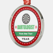 ダーツおもしろいゲーム愛好家 メタルオーナメント (左)