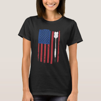 ダーツおもしろいシャツヴィンテージアメリカ国旗 Tシャツ