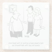 ダーツおもしろいプレーヤーギフト。おもしろい ガラスコースター (裏面)