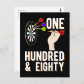 ダーツおもしろい180ダーツプレーヤー ポストカード (正面/裏面)