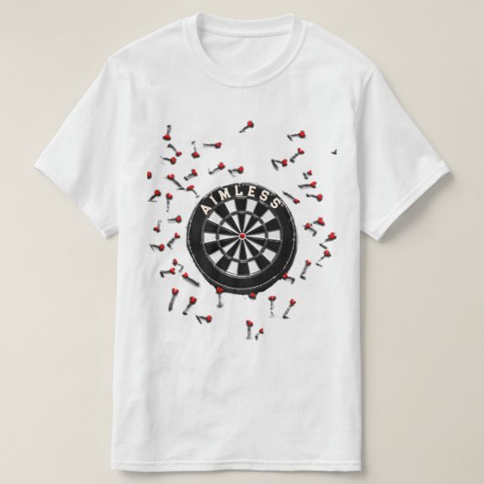 ダーツが趣味な人へのジョークグッズ Tシャツ (デザイン正面)