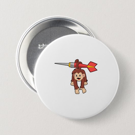 ダーツでサル 缶バッジ (正面&裏面)