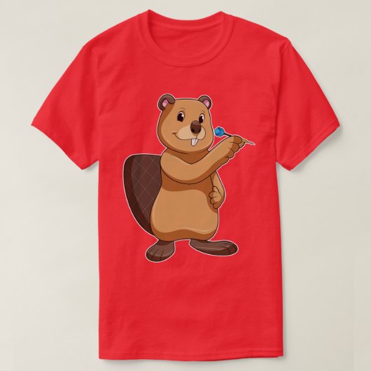 ダーツでビーバーアットダーツ Tシャツ (デザイン正面)