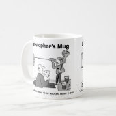 ダーツで不正行為する男は自分の名前でパーソナライズ。 コーヒーマグカップ (正面左)
