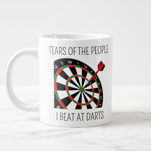 ダーツで勝った人の涙 ジャンボコーヒーマグカップ (左)