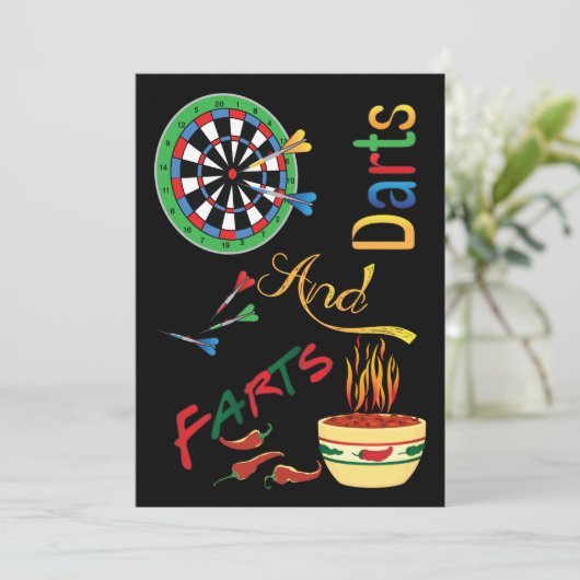 ダーツとファルト新しい父の赤ちゃんシャワー 招待状 (スタンド正面)