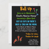 ダーツとファルト新しい父の赤ちゃんシャワー 招待状 (裏面)