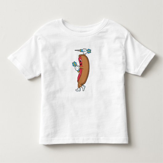 ダーツのホットドッグとDart.PNG トドラーTシャツ (正面)