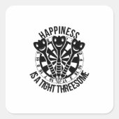 ダーツの幸福は3人で締め付けられている スクエアシール (正面)