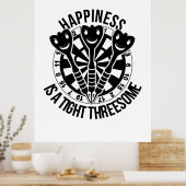 ダーツの幸福は3人で締め付けられている ポスター (キッチン)