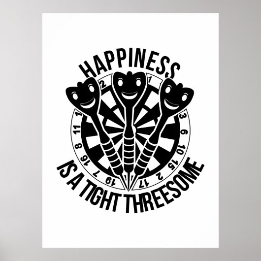 ダーツの幸福は3人で締め付けられている ポスター (正面)