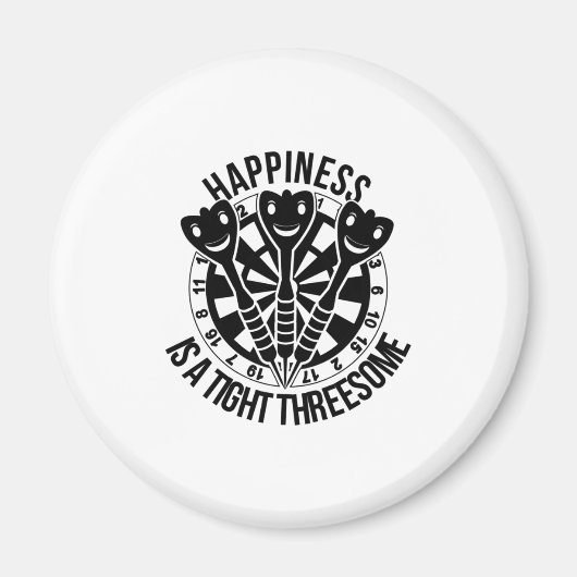 ダーツの幸福は3人で締め付けられている マグネット (正面)