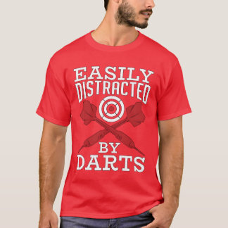 ダーツの的の中心に簡単に気を取られるスポーツ観戦 Tシャツ
