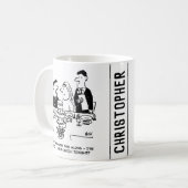 ダーツの試合に出る花婿 コーヒーマグカップ (正面左)