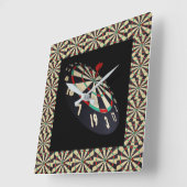 ダーツの遊び方、ダーツボードを打つ方法、 スクエア壁時計 (傾斜)