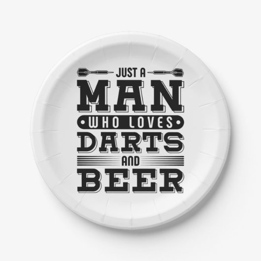 ダーツやビールが大好きな男だ ペーパープレート (正面)