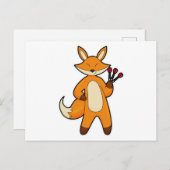 ダーツを投げるキツネ ポストカード (正面/裏面)