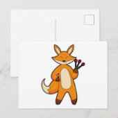 ダーツを投げるフクロウ ポストカード (正面/裏面)