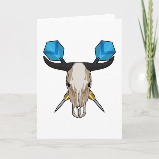 ダーツを投げる牛とダーツ カード (正面)