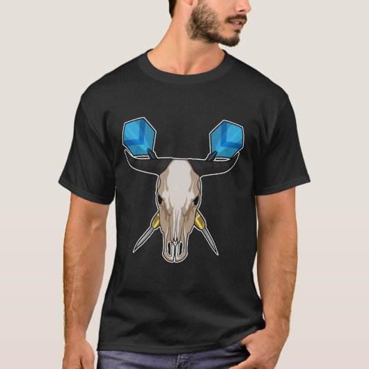 ダーツを投げる牛 Tシャツ (正面)