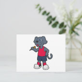 ダーツを投げる犬のプレーヤー ポストカード (スタンド正面)