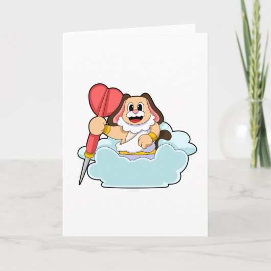 ダーツを投げる犬 カード (正面)