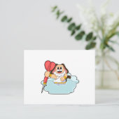 ダーツを投げる犬 ポストカード (スタンド正面)