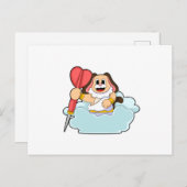 ダーツを投げる犬 ポストカード (正面/裏面)