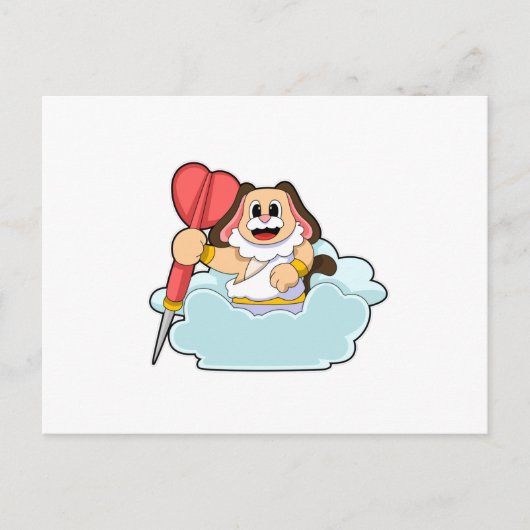 ダーツを投げる犬 ポストカード (正面)