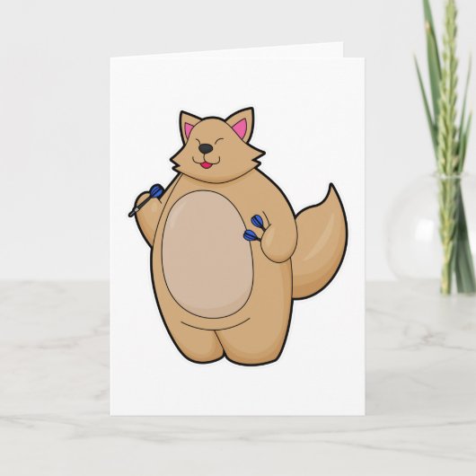 ダーツを投げる猫 カード (正面)