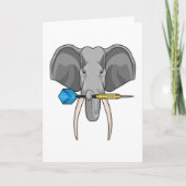 ダーツを投げる象 カード (正面)