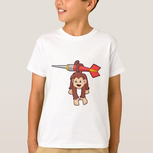 ダーツを持つサル Tシャツ (正面)