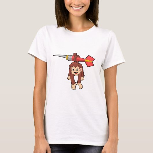 ダーツを持つサル Tシャツ (正面)