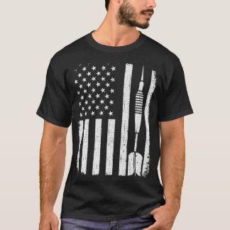 ダーツアメリカ国旗おもしろいダーツギフト男性へ Tシャツ