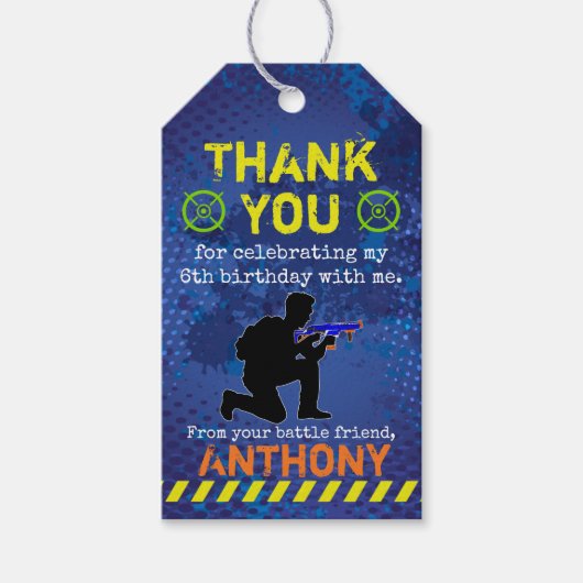 ダーツウォーズパーティーダーツガン誕生日 ギフトタグ (正面)