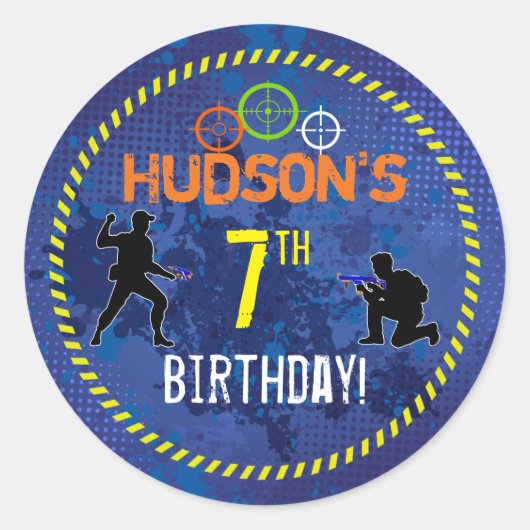 ダーツウォーズパーティーダーツガン誕生日 ラウンドシール (正面)