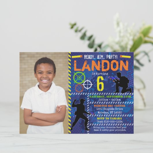 ダーツウォーズ誕生日パーティーの招待状 招待状 (スタンド正面)