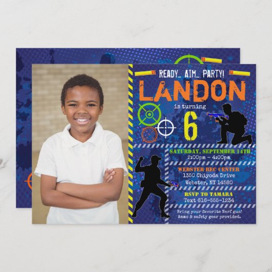 ダーツウォーズ誕生日パーティーの招待状 招待状 (正面/裏面)