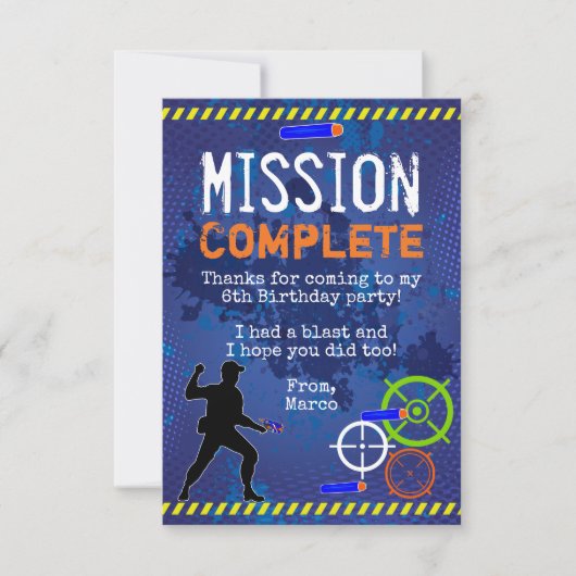 ダーツウォーズ誕生日パーティーサンキューカード 招待状 (正面)